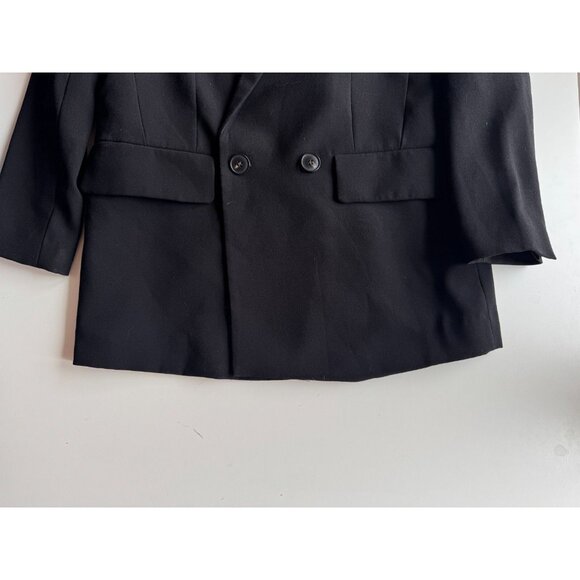 ZARA Black Crepe Double Breasted Oversized Cocoon Blazer Suit Jacket, Size M - Picture 8 of 13